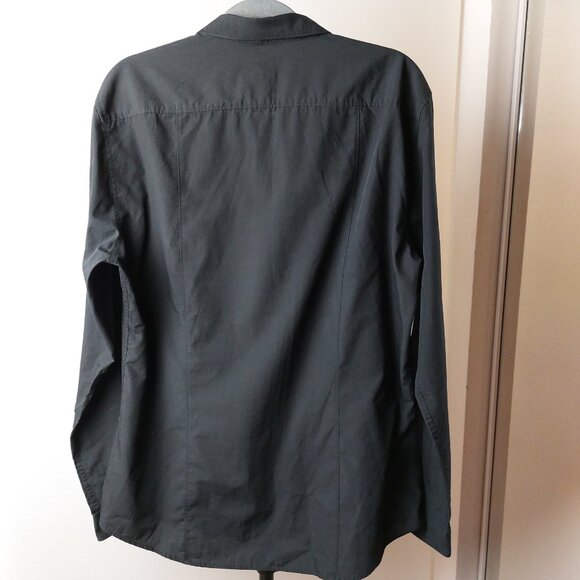 Two Mens Dress Shirts Black and Navy Blue - H&M Easy Iron - Size Large - Picture 2 of 7